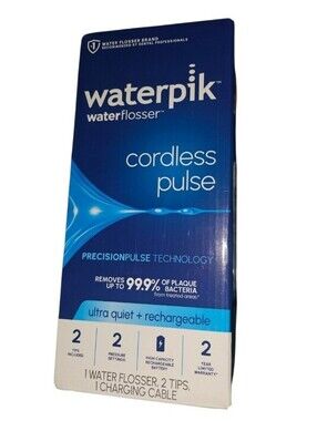 Waterpik Cordless Pulse Rechargeable Portable Water Flosser 2 Tips NEW In Box